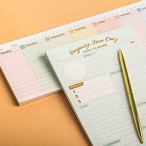Oriday Weekly Weekly Planner Notepad Roup Off Pad - Diário, almofadas de planejamento semanal