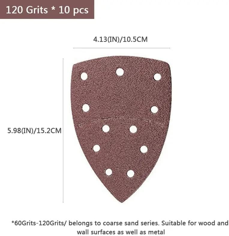 10pcs 120 lençóis de areia de mouse Triângulo Lixadeira orbital
