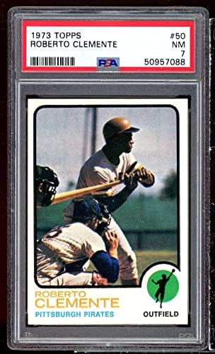 Roberto Clemente Card 1973 TOPPS #50 PSA 7 - Cartões de beisebol com lajes