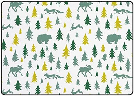 Xollar 80 x 58 em grandes tapetes para crianças florestas raposa urso coruja árvore macia