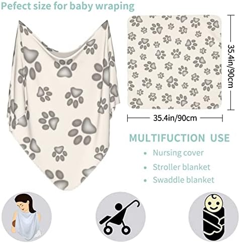 Pata de pata de cachorro Planta de bebê Receber cobertor para capa de swaddle para recém -nascidos carrinho de berçário