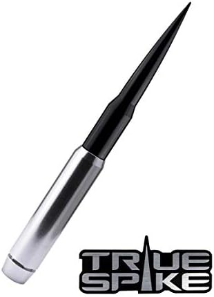 True Spike de 9 polegadas Prata Black Tip Penetrator Bullet Bullet Antena com bobina anti-roubo + cobre em alumínio usinado CNC de