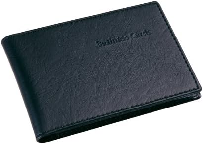Suporte de cartões Sigel VZ170, Local de couro, preto, Matt, com 20 bolsos de plástico transparente