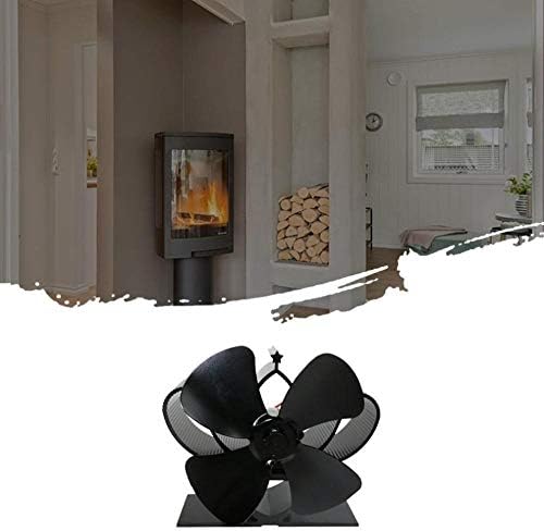 Mifor yyyyshopp lareira preta 4 lâminas térmicas alimentadas por calor fogão fogão forno de madeira queimador de madeira ferramentas