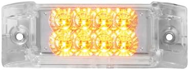 GG Grand General 77661 Amber Rectangular Spyder 8 LED de LED e Light Light Light com lente transparente