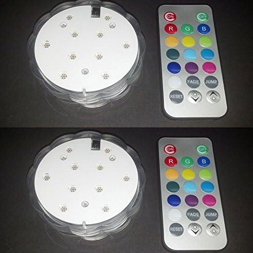 Conjunto de Glowcity de 2 luzes LED para cesta de golfe em disco, multicolorido, controlado remoto, à prova d'água, inclui baterias e fixador adesivo para conectar