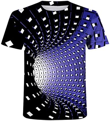 Camisetas casuais de manga curta vintage para homens novidades 3D Imprimir camisetas gráficas engraçadas Camisetas de tripulantes de