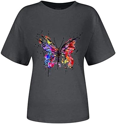 Camas de t para mulheres camisa de pescoço redonda de tamanho robusto camisa impressa de camiseta curta de manga curta camisetas gráficas camisetas blusas
