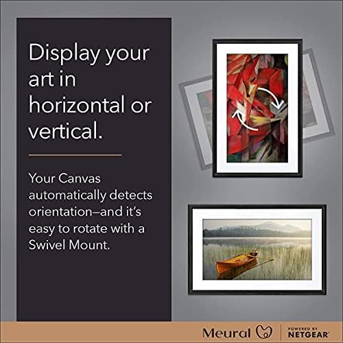Pacote de Canvas II do Netgear Meural - 27 HD Digital Canvas Black Frame com Montagem Glica e Cartão Anual de Associação