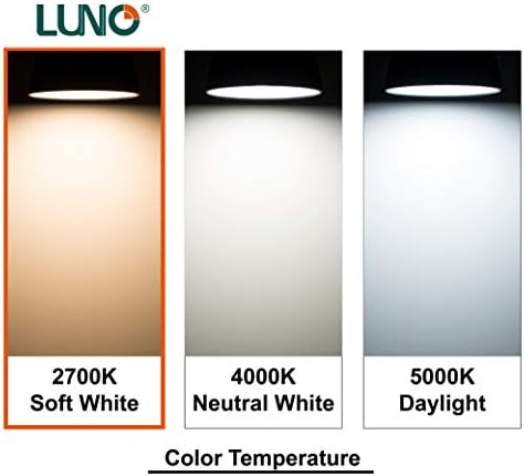 LUNO A21 Bulbo LED diminuído, 15W, 1600 lúmens, 2700k, base média, UL certificada