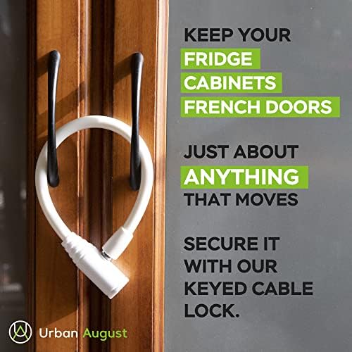 Urban August Original Fridge Lock Gabinete com chaves - trava de geladeira por porta francesa para crianças adultos - trava
