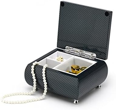 18 Nota Turqueise Modern Musical Jewelry Box em um acabamento de alto brilho - muitas músicas para escolher - Salmo 23