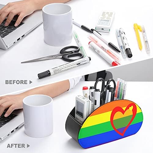 Bandeira do Pride LGBT ou bandeira do arco -íris Organizador de mesa de couro de controle remoto para suprimentos de material de escritório controlador remoto