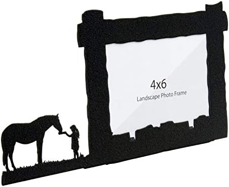 Innovative Fabricators, Inc. Girl Feeding Horse 4x6 Horizontal Picture Frame