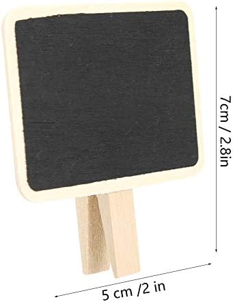 50pcs Mini clipes de mensagens Blackboard Placa de mensagem Sinais de etiqueta de madeira mini clipes de quadro -negro para plantas notas de memorando, tomando alimentos party Party Party