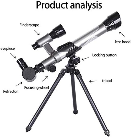 Telescópios refratores de verdes para a astronomia para iniciantes adultos e crianças, telescópio de visão noturna de alta definição
