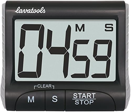 Lavatools KT1 Digital Kitchen Timer & Stopwatch, tela grande, dígitos em negrito, operação simples, alarme alto, kickstand magnético