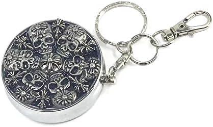 Cinzelo portátil personalizado com chaveiro de tampa, cinzas de bolso circular de aço inoxidável, mini suporte de cinzas