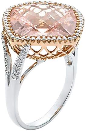 Anéis fofos luxuosos e elegantes para mulheres diamantes rosa Champagne Hollow Ring Ladies Jóias Anel de Ansiedade Estética