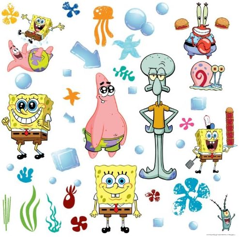 Colegas de quarto RMK1380SCS Bob Esponja Squarepants Peel e Decalques de parede de palca de 10 polegadas x 18 polegadas