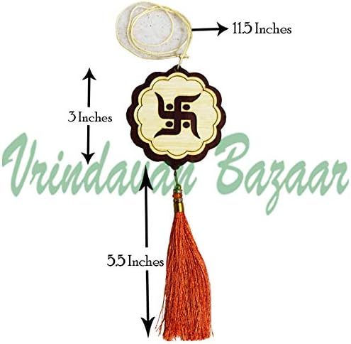 O rosto de madeira Jagannath Ji pendura as contas do design de flores como acessório de decoração- comprimento suspenso 20.5