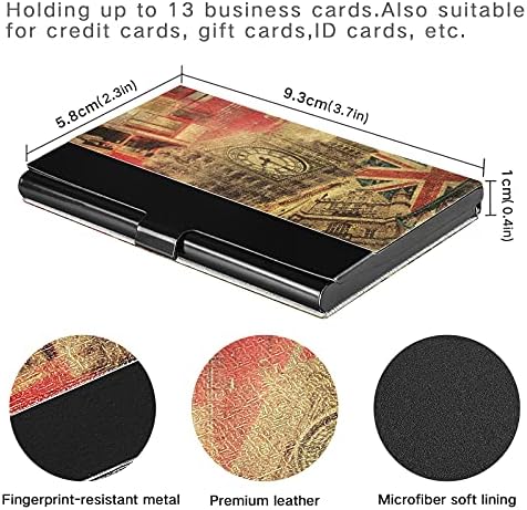 Titular do cartão de visita de Londres texturizado vintage para homens de visita do homem de visita Case com Cretid Card Card Card Card Cartão de visita Organizador