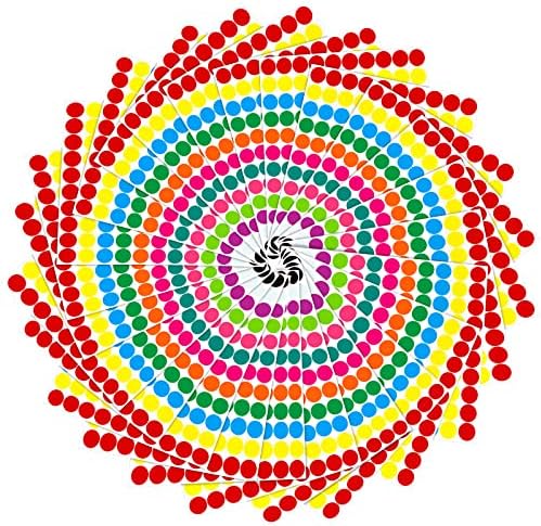 Aodaer 2880 peças adesivos de pontas de codificação de cores Rótulos de codificação de 3/4 de polegada Adesivos de círculo de círculo autoadesivo para envelopes, documentos, escola