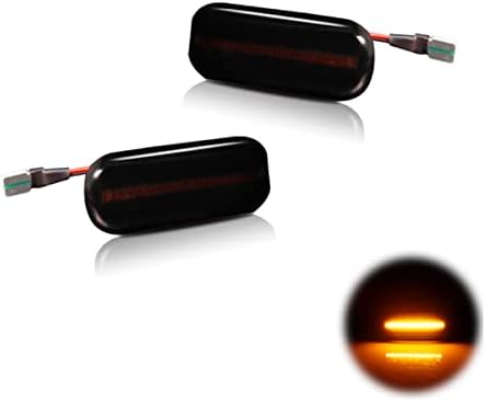 Lens de fumaça Adiil Dinâmica Ambar LED marcador Turn Signal Lights Compatível com 1995-2006 A2 A3 A4 A6 A8 TT, Substitua