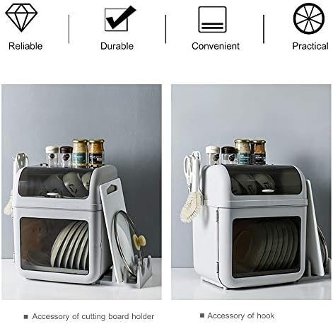 GFDFD Kitchen Secying Rack Placa à prova de poeira PRAIXA Organizador de caixa de pratos Utensílios de drenador
