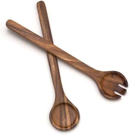 Lipper International Acacia Round Salad Servers, 13 de comprimento, um par