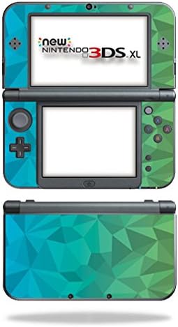 MightySkins Skin Compatível com Nintendo 3DS XL - Polígono Verde Azul | Tampa protetora, durável e exclusiva do encomendamento de