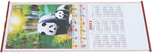 Didiseaon Chinês Calendário 2024 Festival de primavera Ano Novo Calendário 2024 Calendário de parede Tradicional chinês ano novo