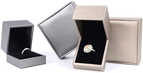 Ikaxiyo Faux Leather Pinging Ring Box Box Bracelet Colar Jewelry Storage Storage Case