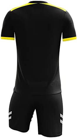 Jersey de futebol de manga curta e de manga curta do árbitro de futebol masculino - inclui camisa de árbitros e shorts