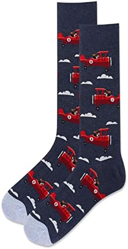 Hot Sox Mens Aviator Pup Crew Socks