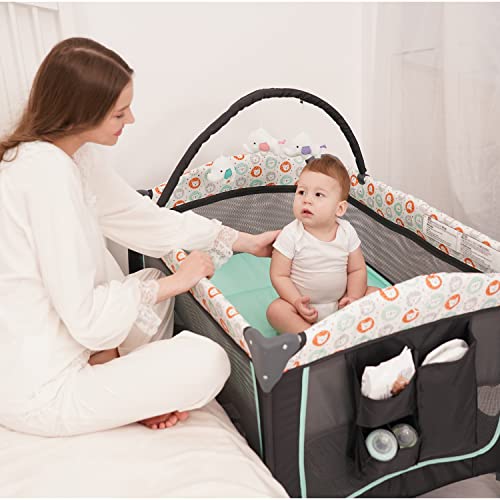 Pamo gata berço portátil para o berçário do berçário Playard Baby Playpen Travel Berker Changer com colchão