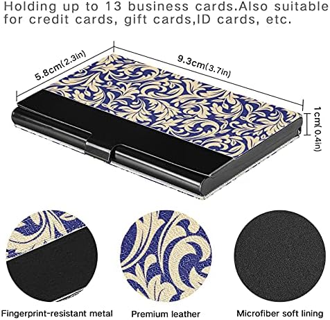 Titular do cartão de visita barroco de padrões florais para homens do cartas de visita do homem com cartão de cartão de crédito de cartões de visita de cartão de couro organizador de cartão de crédito