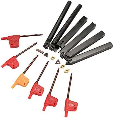 Ferramenta de torno de barra de chato 10mm 6pcs liga dura DIY com inserção de carboneto Inserir torneira haste de torno