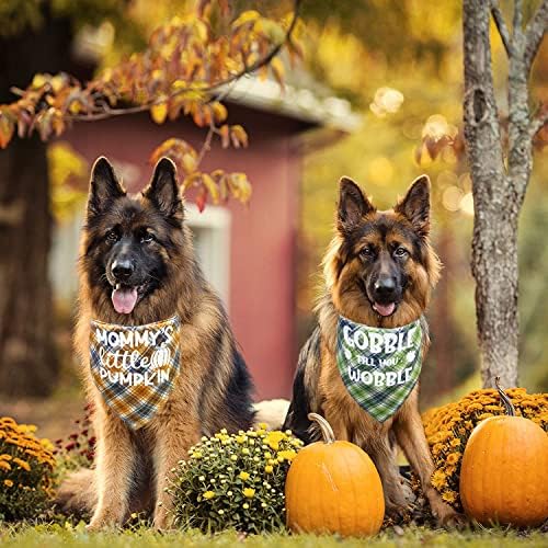 2 pacote de cães de ação de graças bandana, outono buffalo bandana para pequenos cães grandes cães animais de estimação filhotes