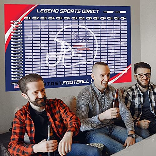 Legend Sports Direct Com 2021 Fantasy Football Draft Board - [6x4 pés] - [400+ Jumbo Player Sticiders] - [14 equipes e
