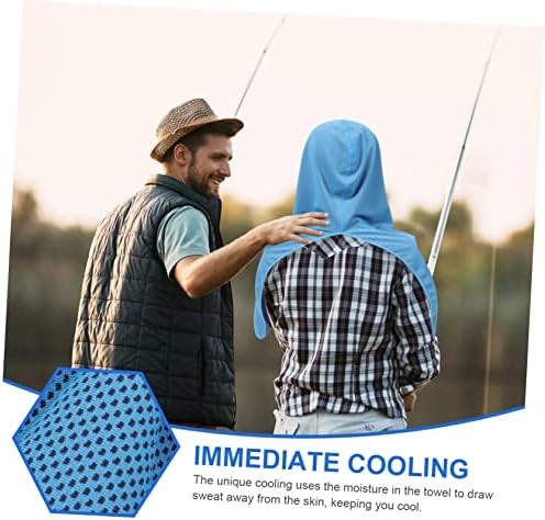 Besportble resfriamento de resfriamento Proteção solar Nylon Pesca azul 2pcs