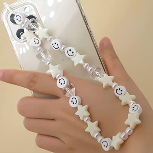 Wykdd Bohemian Pearl String String Colorful Personalizado Corrente de celular de cerâmica macia Chain anti-Loss Capel