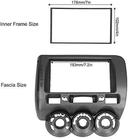 Kit de traço de instalação duplo DIN, Fydun Black Abs 2 DIN Sé -reo Audio Painel de Painel de Navigação Fáscia Car Frame estéreo