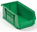 Bin plástico empilhável 4-1/8 x 7-3/8 x 3, verde-lote de 24