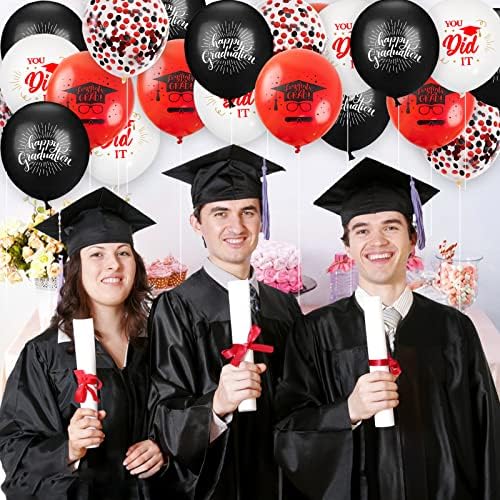 Graduação 2023 Decorações Party Balões - 12 polegadas Brancas de Balão de Confetes Preto Branco para Favors de Graduação de Enfermagem