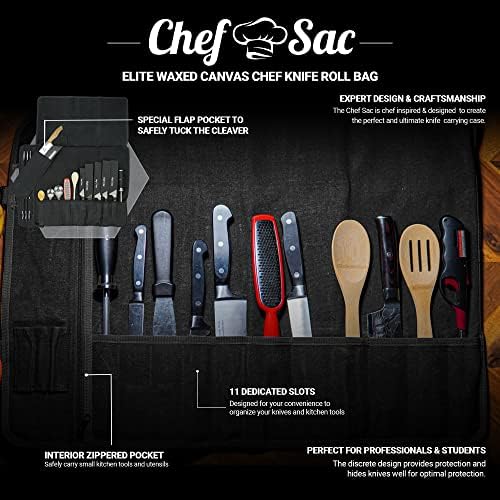 Chef Knife Elite Saco de rolagem de faca de canivete com chapéu de chef incluído
