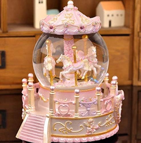 Carnta Crystal Ball Princesa Caixa de música cenário de neve caixa de octeto masculino e feminino presente de aniversário