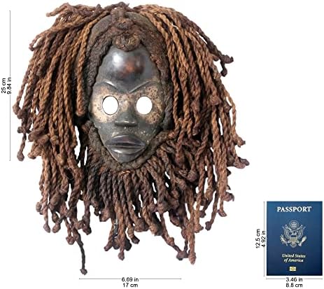 Novica Decoration Liberian Sese Wood Máscara, marrom, espírito de caçador noturno '
