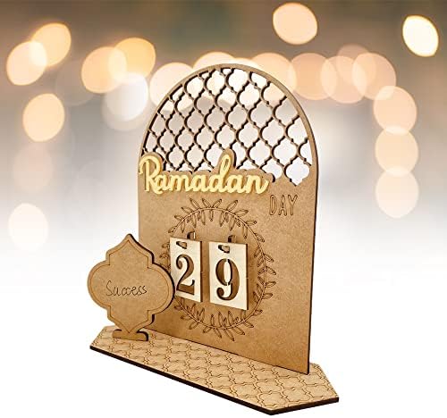 Ramadã Countdown Kalender, 2023 Calendário de advento de madeira Ramadã 30 dias Countdown Eid Diy Ramadans Mubaraks Decorações