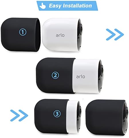 HisEwen Silicone Skins para Arlo Pro 4/ Arlo Ultra 2, Tampa de caixa de proteção para Arlo Ultra & Arlo Pro 3/ Pro 4 Câmera, 3 Pack-Black